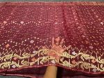 Maroon and golden Jamdani Saree - Image 4