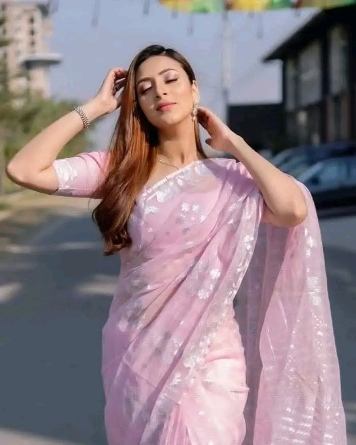 1746441457770 Baby pink Jamdani Saree - Image 1