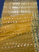 Mastered yellow Jamdani Saree