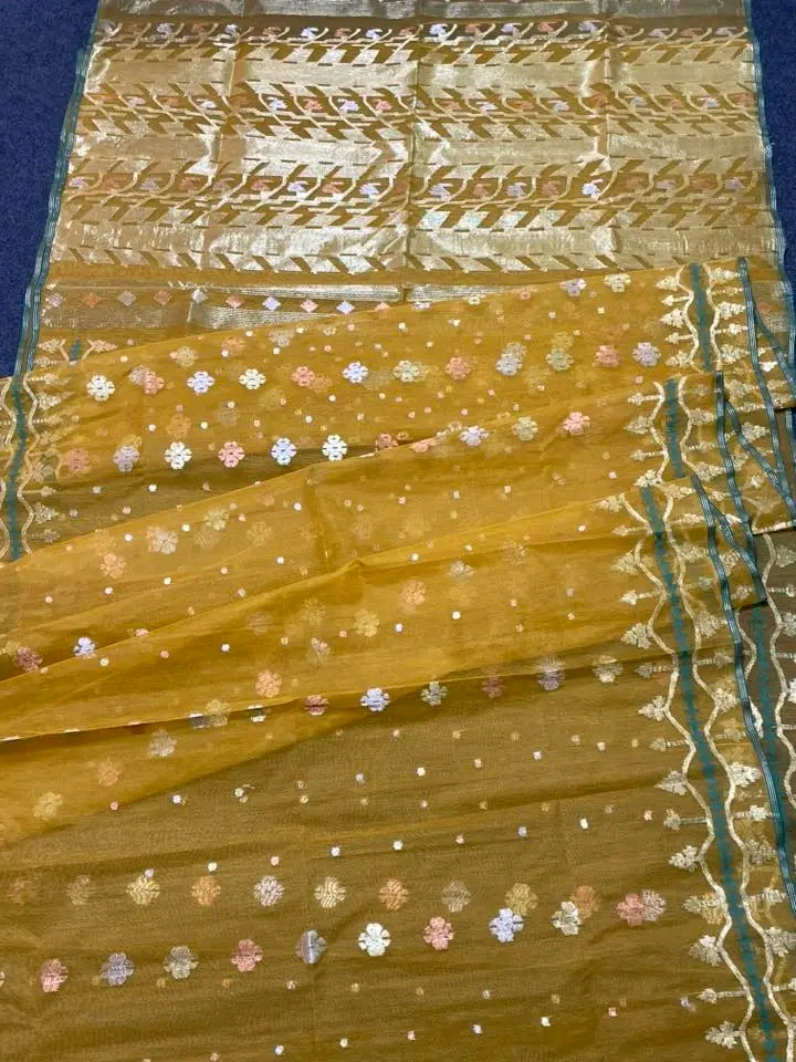 1746565157989 Mastered yellow Jamdani Saree - Image 1