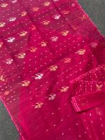 Magenta Jamdani Saree - Image 4