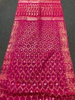 Magenta and golden Jamdani Saree - Image 5