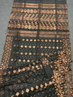 Black and Copper Jamdani Saree - Image 4