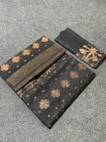 Black and Copper Jamdani Saree - Image 2