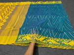 Sea Green and Yellow jamdani Saree - Image 2