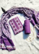 Purple Jamdani three piece. - Image 2