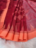 Red Wine Monipuri Saree - Image 7