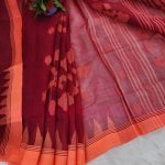 Red Wine Monipuri Saree