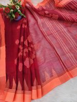 Red Wine Monipuri Saree - Image 4