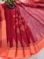 Red Wine Monipuri Saree - Image 3