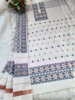 White and copperJamdani three piece. - Image 4