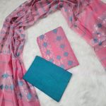 Pink Jamdani three piece.