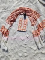 White with orange and golden jori work. - Image 6