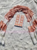 White with orange and golden jori work. - Image 5