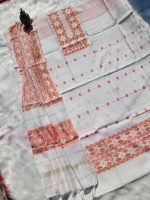 White with orange and golden jori work. - Image 3