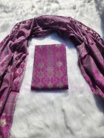 Purple  Jamdani three piece. - Image 2