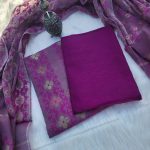 Purple  Jamdani three piece.