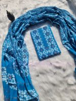 Blue Jamdani three piece. - Image 4