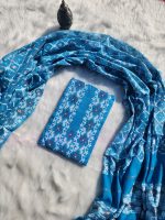 Blue Jamdani three piece. - Image 3
