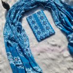 Blue Jamdani three piece.
