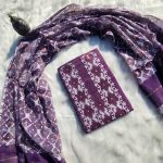 Purple Jamdani three piece.