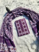 Purple Jamdani three piece. - Image 3