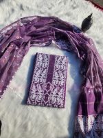 Purple Jamdani three piece. - Image 4