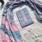 Baby pink jamdani Three piece