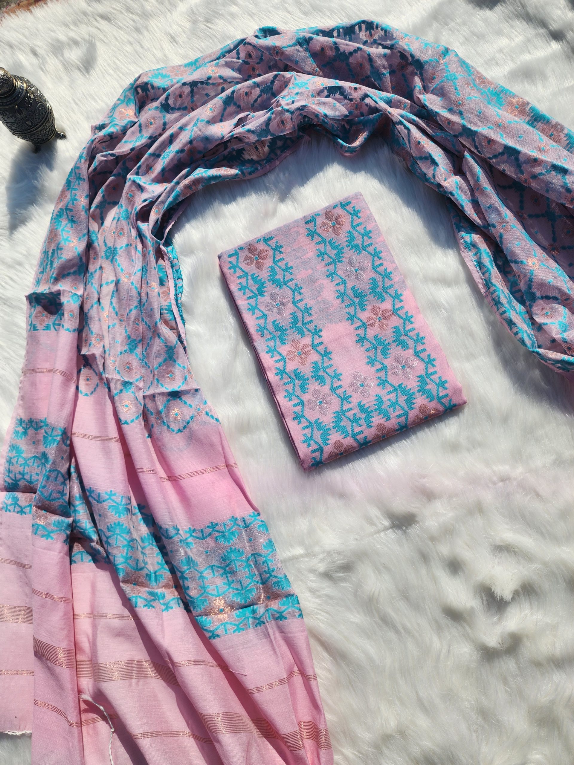 20251213_131607 Baby pink jamdani Three piece - Image 1