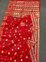 Red and Golden Jamdani Saree - Image 4