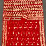 Red and Golden Jamdani Saree