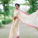 Off White Aarong cotton saree