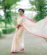Off White Aarong cotton saree
