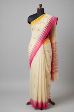 Off-white with magenta monipuri saree. - Image 2