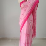 Pink monipuri saree
