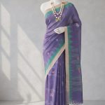 Purple and little bit blue duel tone monipuri saree.