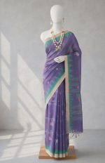 Purple and little bit blue duel tone monipuri saree.