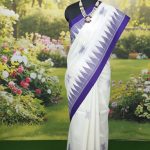 White and purple monipuri saree
