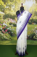 White and purple monipuri saree