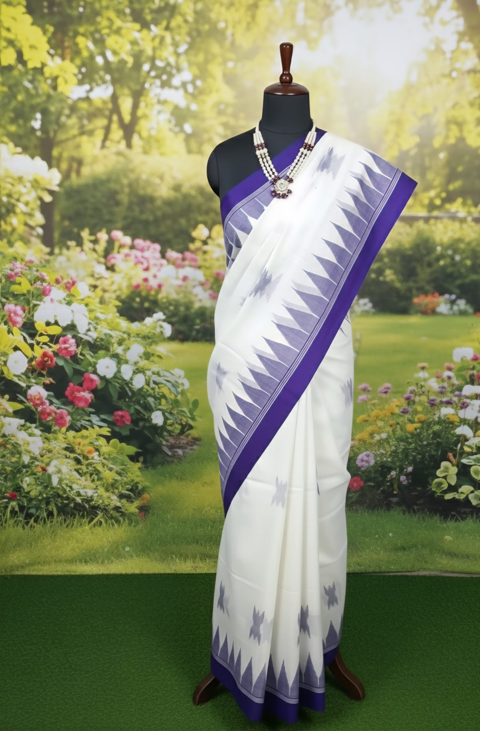 1767264214025 White and purple monipuri saree - Image 1