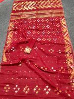 Red jamdani saree - Image 6
