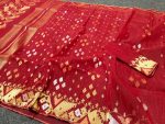 Red jamdani saree - Image 5