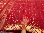 Red jamdani saree