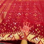 Red jamdani saree