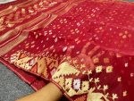 Red jamdani saree - Image 3